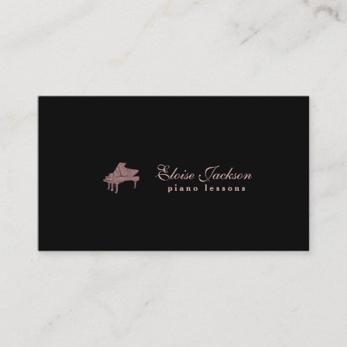 elegant piano lessons design business card