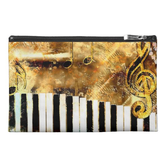 Elegant Piano Music & Notes Travel Accessory Bag