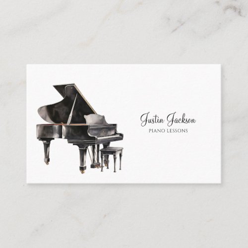 Elegant Piano Musician Music Teacher  Business Card