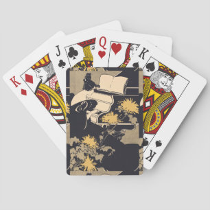 Elegant Piano Player Poker Cards