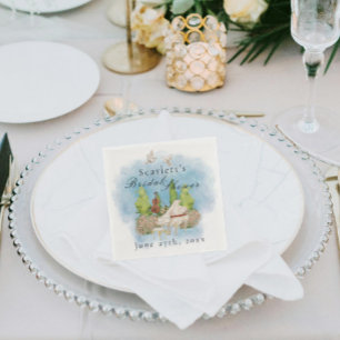 Elegant Piano Violin doves  flowers Bridal Shower Napkins