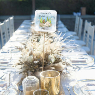 Elegant Piano Violin Doves flowers Bridal Shower Square Sticker