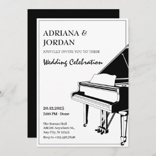 Elegant Piano wedding Invitation