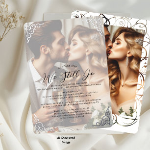 Elegant Pic Wedding Anniversary Vow Renewal Party Foil Invitation