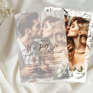 Elegant Pic Wedding Anniversary Vow Renewal Party Foil Invitation