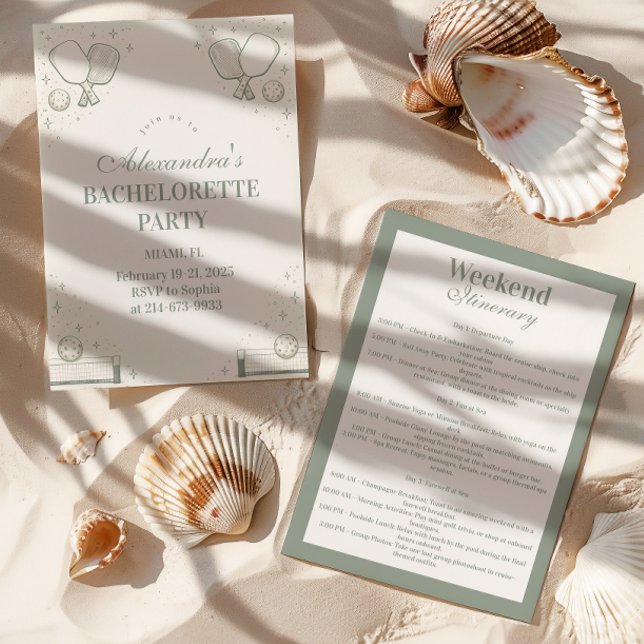 Elegant Pickleball Club Bachelorette Party Invitation (Creator Uploaded)