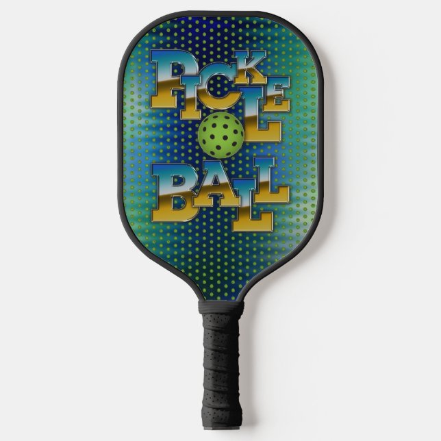 Elegant Pickleball Text Design Paddle (Front)