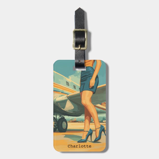 Elegant Pilot by the Jet Luggage Tag (Front Vertical)