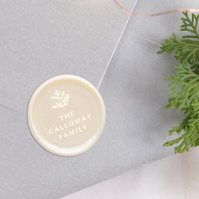 Elegant Pine & Bold Family Name Wax Seal Stamp (The Wax Seal Stamp Mock-up)