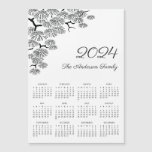 Elegant Pine Branch Botanical Calendar 2024