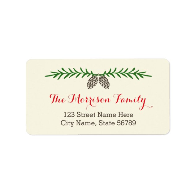 Elegant Pine Holiday Address Labels
