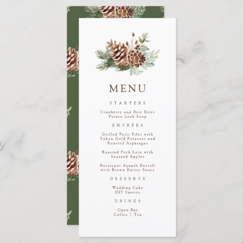 Elegant Pine Menu