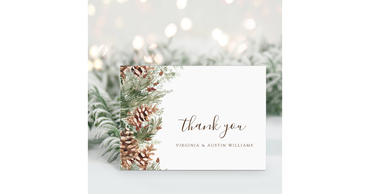 Elegant Pine Thank You Card | Zazzle