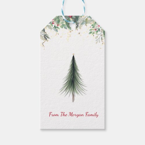 ElegantPine Tree BranchesConfetti Gift Tags