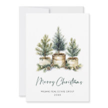 Elegant Pine Tree Christmas Corporate Greeting