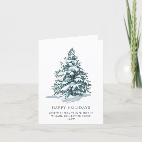 Elegant Pine Tree Christmas Corporate Greeting Holiday Card