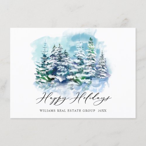 Elegant Pine Tree Christmas Corporate Greeting Holiday Card