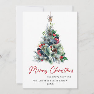 Elegant Pine Tree Christmas Corporate Greeting Holiday Card
