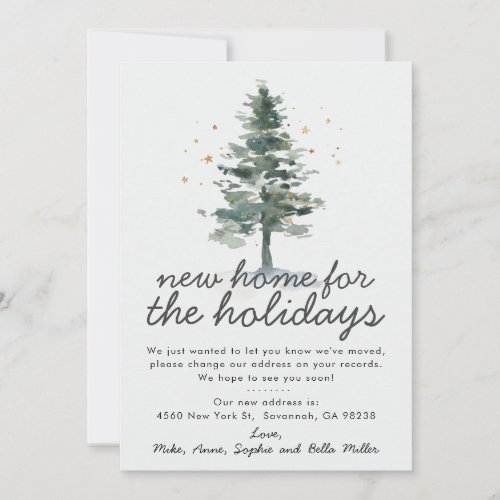 Elegant Pine Tree New Home For The Holidays Moving Announcement