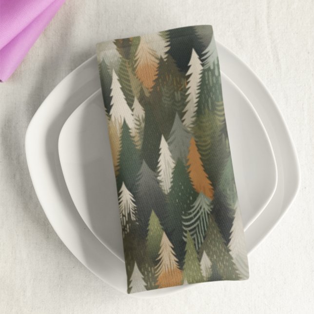 Elegant Pine Tree Pattern | Rustic Forest Cloth Napkin (Creator Uploaded)