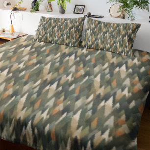 Elegant Pine Tree Pattern Rustic Forest Duvet Cover