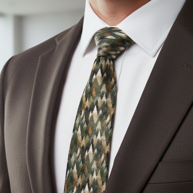 Elegant Pine Tree Pattern | Rustic Forest Neck Tie (Creator Uploaded)
