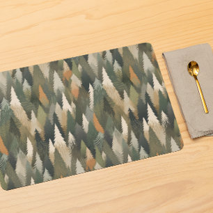 Elegant Pine Tree Pattern   Rustic Forest Placemat