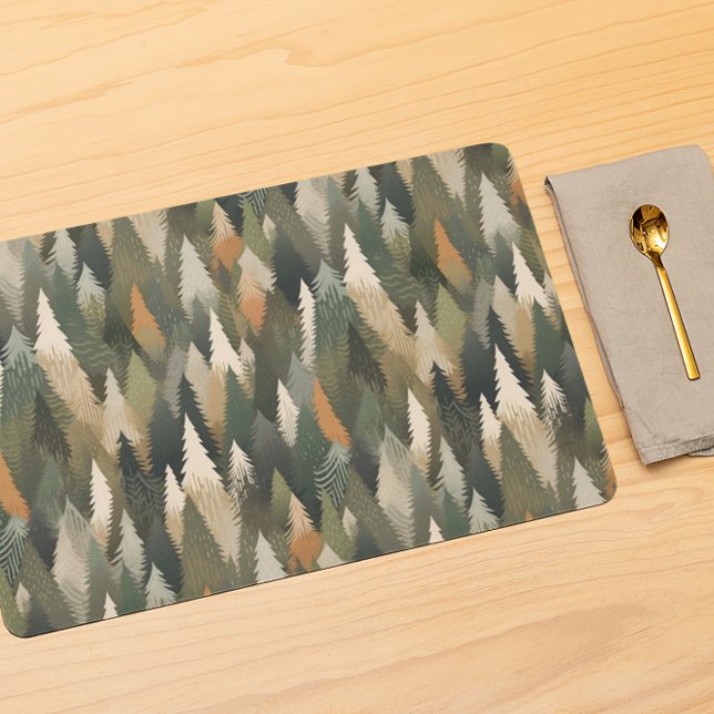 Elegant Pine Tree Pattern | Rustic Forest Placemat (Creator Uploaded)