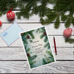 Elegant Pine Trees &amp; Cones Christmas Invitation