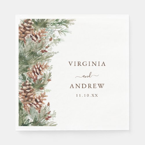 Elegant Pine Wedding Napkins