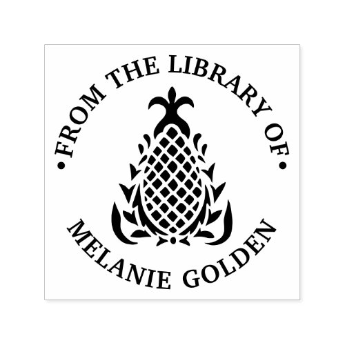 Elegant Pineapple 10 Library Book Name Self_inking Stamp