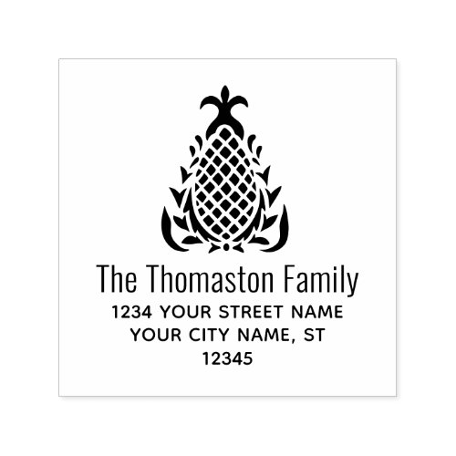 Elegant Pineapple 10B Custom Name Return Address Self_inking Stamp