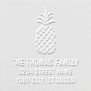 Elegant Pineapple #11 Custom Name Return Address Embosser