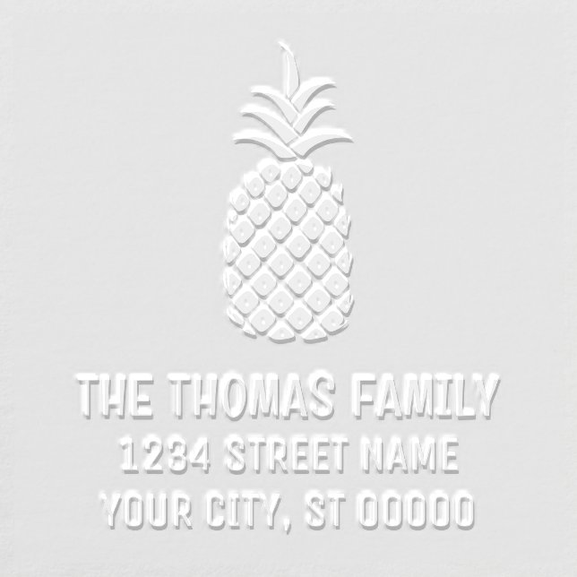 Elegant Pineapple #11 Custom Name Return Address Embosser (Design)