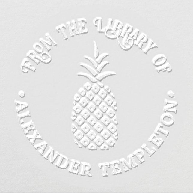 Elegant Pineapple #11B “From the library of” Name Embosser (Design)