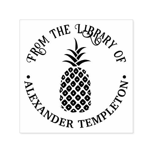 Elegant Pineapple 11B From the library of Name Self_inking Stamp