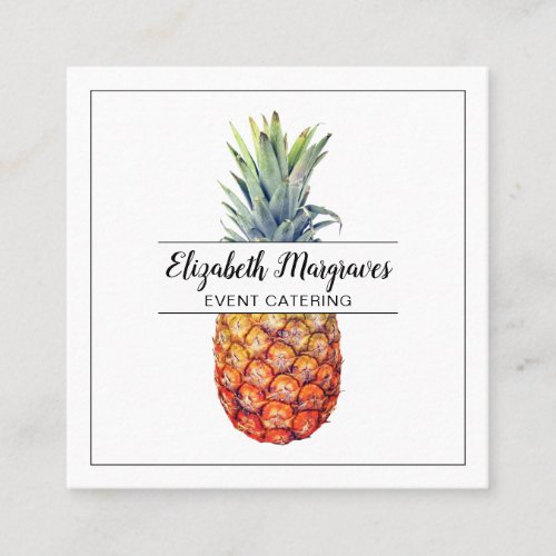 Elegant Pineapple Event Caterer Square Business Card