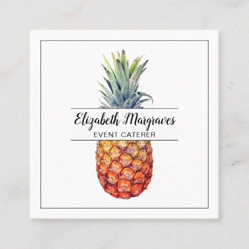 Elegant Pineapple Event Planner And Caterer Square Business Card