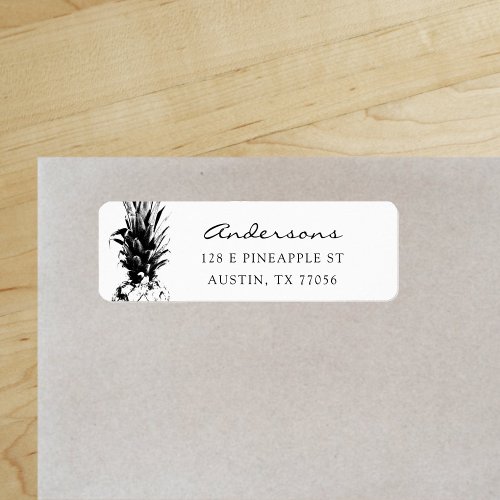 Elegant Pineapple Family Custom Return Address Label