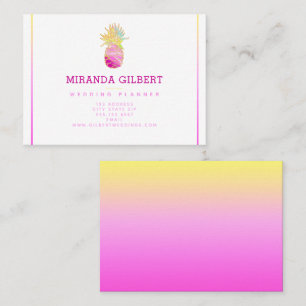 Elegant Pineapple in Pinks and Gold Business Card