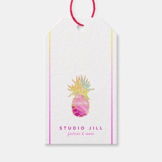 Elegant Pineapple in Pinks and Gold  Gift Tags