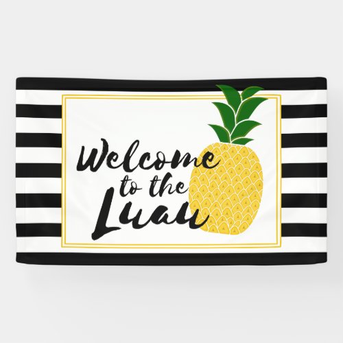 Elegant Pineapple Luau Welcome Banner