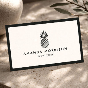 Elegant Pineapple Luxury Boutique Black/Ivory Business Card