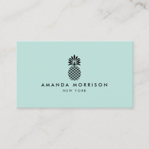 Elegant Pineapple Luxury Boutique Mint Business Card