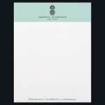 Elegant Pineapple Luxury Boutique Mint Letterhead<br><div class="desc">Coordinates with the Elegant Pineapple Luxury Boutique Mint Business Card Template by 1201AM. A timeless and elegant logo of a pineapple is styled with your name or business name on this classic letterhead template. The pineapple design is perfect for hospitality, real estate agents, interior designers, boutiques and more. This design...</div>