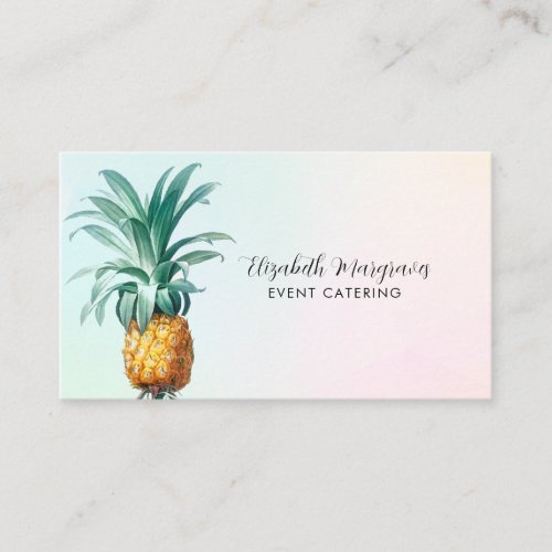 Elegant Pineapple Stylish Catering Business Card