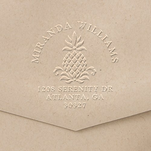 Elegant Pineapple with Name and Address Embosser