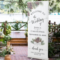 Elegant Pinecones & Pine Branches Wedding Welcome