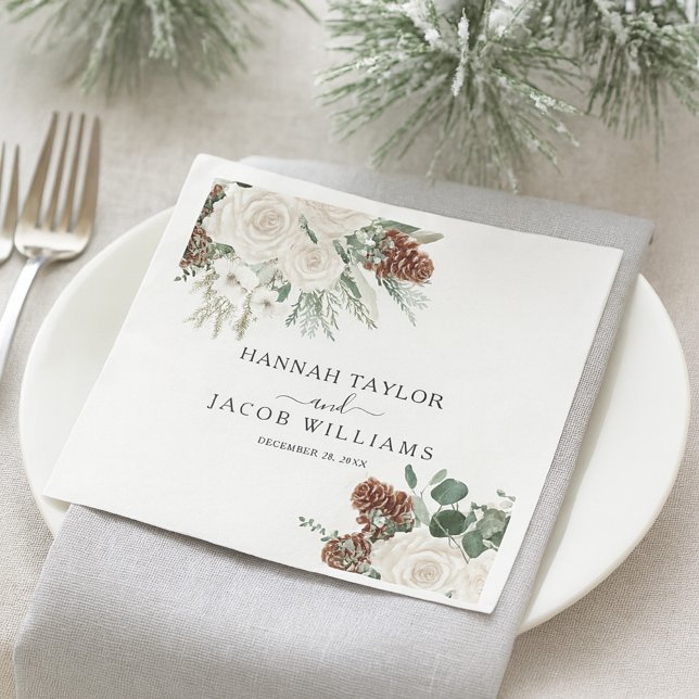 Elegant Pines Winter Wedding Napkins (Creator Uploaded)