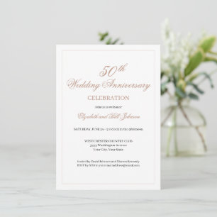 Elegant Pink 50th Wedding Anniversary Invitation